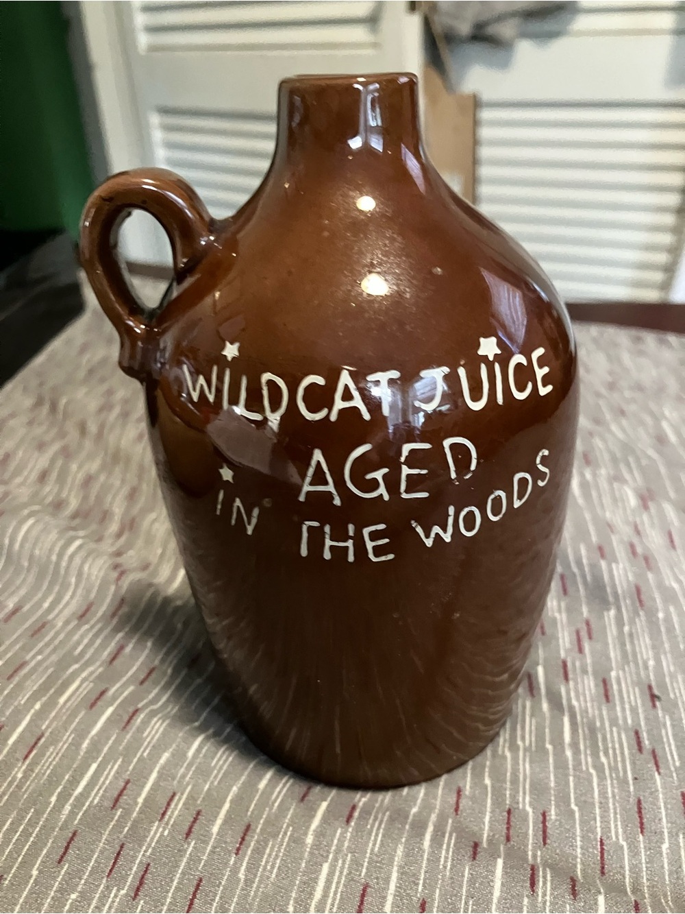 Vintage Mid Century Wild Cat Juice Ceramic Novelty Decanter Jug